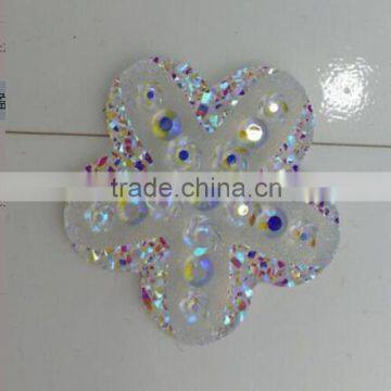 30mm Flower Shape AB Flatback Sew On Resin Rhinestones Cabochon stones