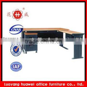 Modern hot sale MDF desktop L-shape steel office computer desk