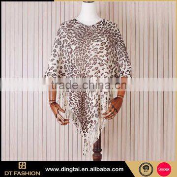 Luxury leopard winter wraps shawls with sleeves