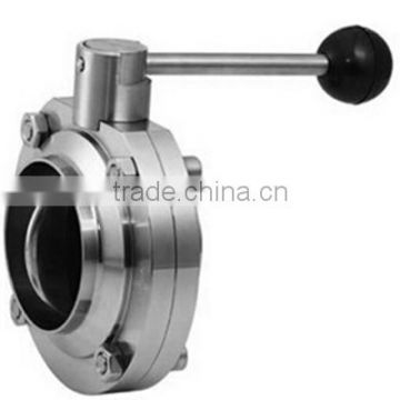 Sanitary Stainless Steel Butterfly Valve butt welded