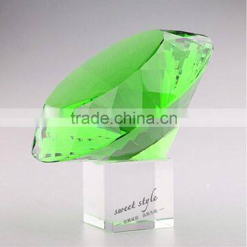 New arrival Wedding Decoration k9 Crystal Engraved Green Diamond Paperweight