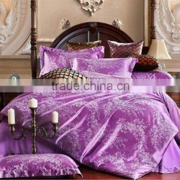 Luxury European royal wedding bedding silk satin jacquard bridal bedding set