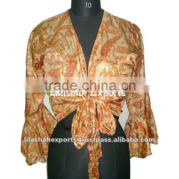 Vintage saree blouse Silk Tops Summer Top Ladies top