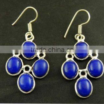 Lapis Lazuli Oval Gemstone Earrings photo-2