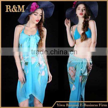 New Arrival Hot Selling Black and Green Swimsuit Coverup Sarong Pareo photo-3