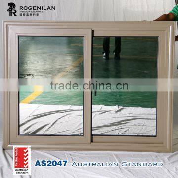 ROGENILAN 88 3 Panels Price of Aluminum Frame Glass Sliding Window With Mosquito Screen photo-2