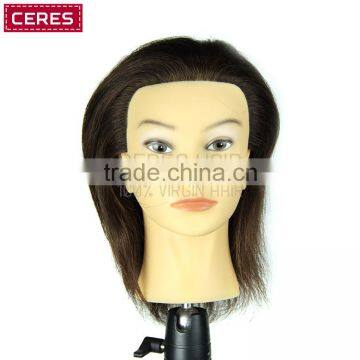 16" synthetic hair black cosmetology training mannequin head