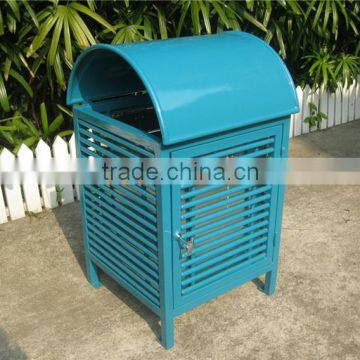 Outdoor garbage trash bin metal garbage waste bin