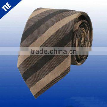 Mens polyester stripe custom cravat necktie