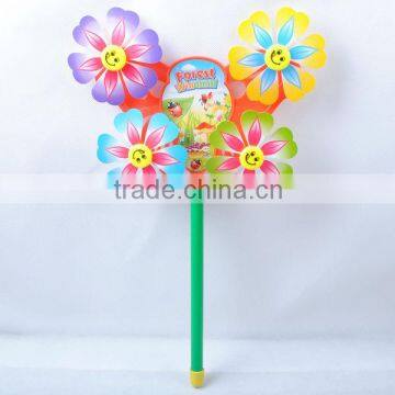 Flower shape butterfly kids plastic toy pinwheel for sale