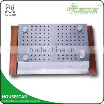 HOUSESTAR KITCHEN SINK COLANDER Rectangular Colander Tableware Colander Stainless Steel Rice Colander Rectangular Sieve photo-4