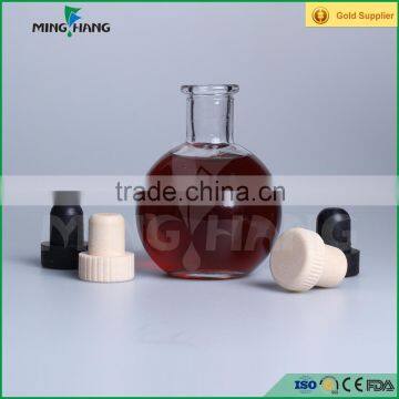 clear empty glass aroma diffuser bottle with stopper