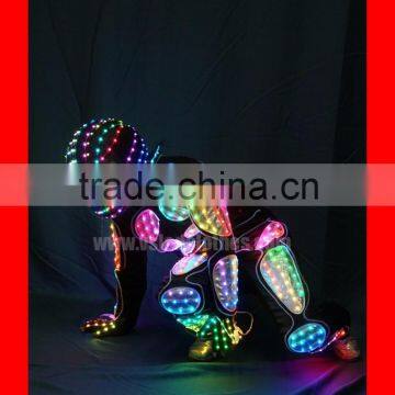 Programmed Full Color LED robot Costumes with Helmet gloves