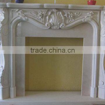 White marble fireplace with basso-reliev