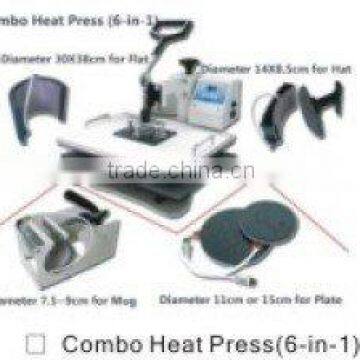 Combo 6 in 1 Heat Transfer Machine For Custom Mug,Plate,Cup,T-shirt