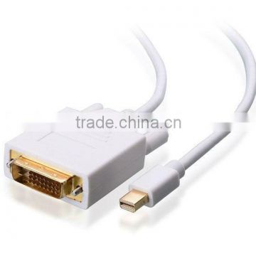 Premium Mini DisplayPort | Thunderbolt to DVI Male to Male Cable in White 10 ft