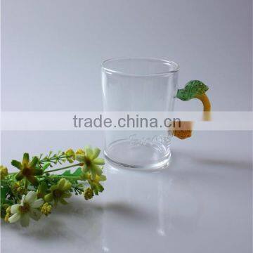 china hot sale clear high quality borosilicate glass tea/coffee cup with colored handle