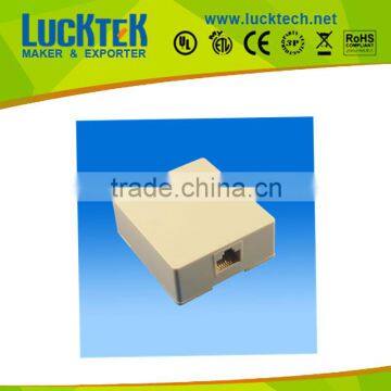 Telephone jack box,6P2C/6P4C/6P6C MODULAR SURFACE SINGLE JACK,IVORY COLOR