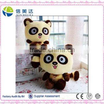 Lovely plush and stuffed panda with dark circle