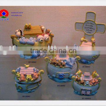 Polyresin Noah, polyresin animal jewelry box