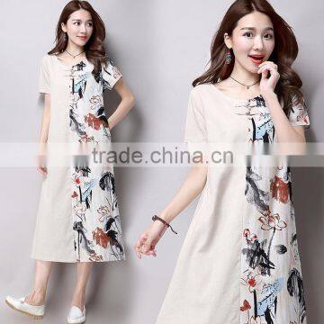 JPSKIRT160832 Latest Fashion Ladies Short Sleeve Retro Dress