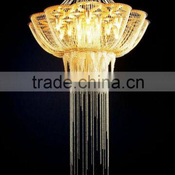 0522-15 chain hung in looped 'petals' loose chandelier crystals colored acrylic