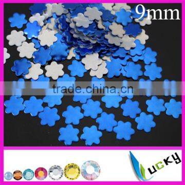 2015 LUCKY new design 9mm copy korean quality flower shape hotfix nailhead hotfix studs