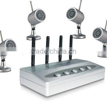 High quality 2.4GHZ wireless monitor 4 CCTV cameras mini DVR for warehouse factory office house
