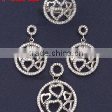 Heart pattern silver set for women