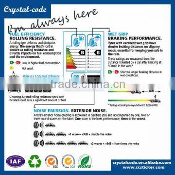 Favorable price tyre label,custom tyre sticker, label sticker for tyre