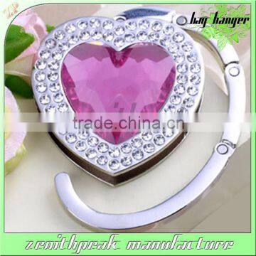 Custom fashional heart shaped bag hanger/heart shaped bag holder/heart shaped bag hook