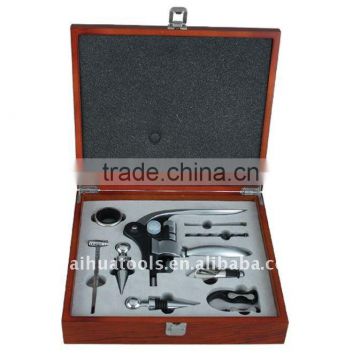 Wood Wine Box Bar Tools Set