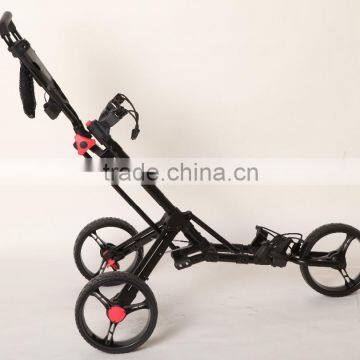 2016 Brand New Fold Light Weight 3 Wheels Push Pull Golf Trolley Manual Golf Cart photo-2