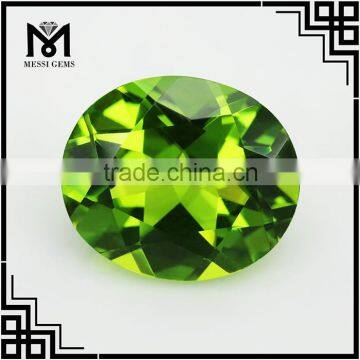 jewelry synthetic crystal glass stones oval facetted cut peridot green #172 nanosital