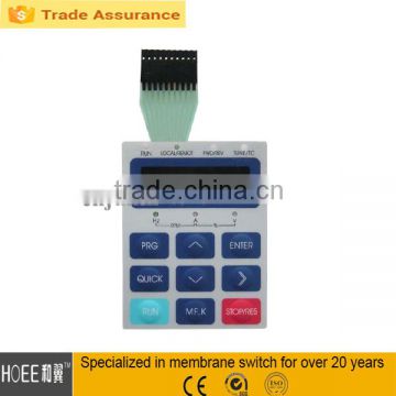 3x3 membrane tactile switch keypad with display window