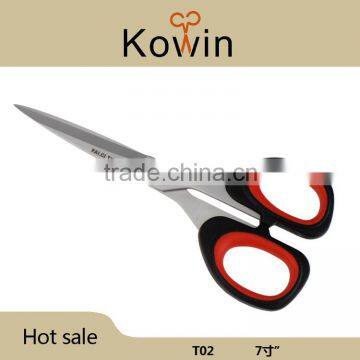 Multi Purpose 7'' Utility Stainless Steel Scissors With Black and Red Plastic Handle Office Paper Scissor
