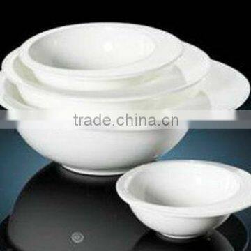 HB0629 white color 46% bone china oem ceramic fruit salad bowl