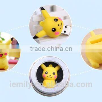 Promotional Cute Cartoon Pokemon Pikachu shaped USB Flash Drive 4g/8g/16g/32g USB 2.0 pen drive flash memory stick