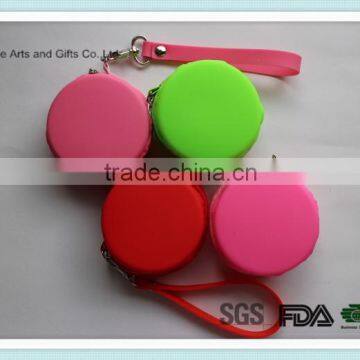 Macaron shape silicone rubber coin purse