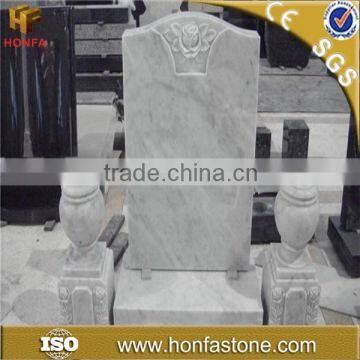 2014 newest design black white marble headstone,cultured marble headstone