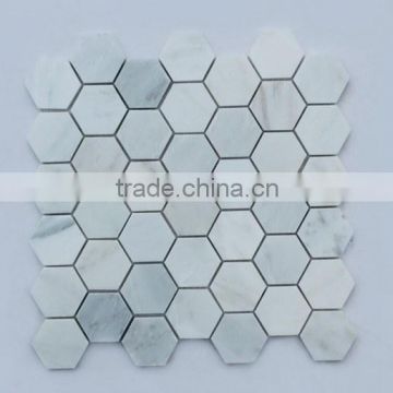 Carrara Marble Hexagon Mosaic Tile