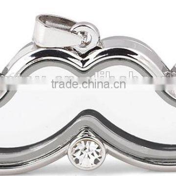 Beard Floating Locket Pendant With Rhinestone photo-3