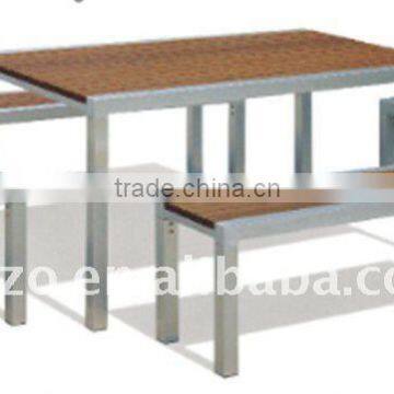 Outdoor plastic wood garden dining table set furniture