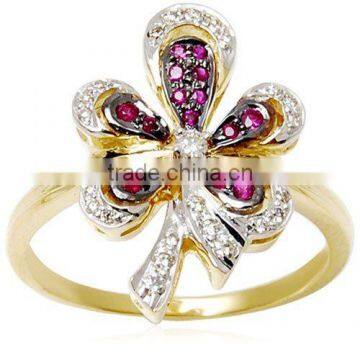 Flower Diamond Gemstone Ring