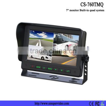 7 inches 4 ch input vehicle quad monitor