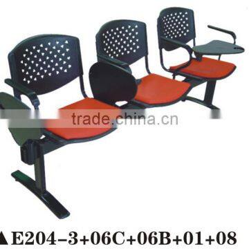 3-seater Plastic Waiting Room Chairs With Tablet E204-3+06C+06B+01+08