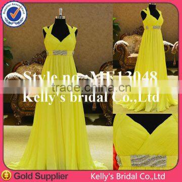 ME13048 last elegnant yellow dresses evening made in china