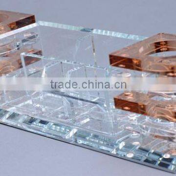 Wholesale Promotional Crystal Pen Holder with Crystal Card Holder for Business Partner Gift