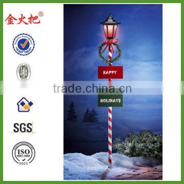 happy holiday solar lamp post outdoor decoration
