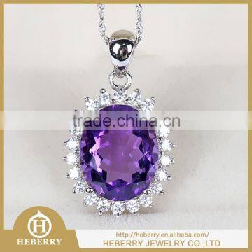 precious gemstone natural amethyst crystal pendant for necklace best gift